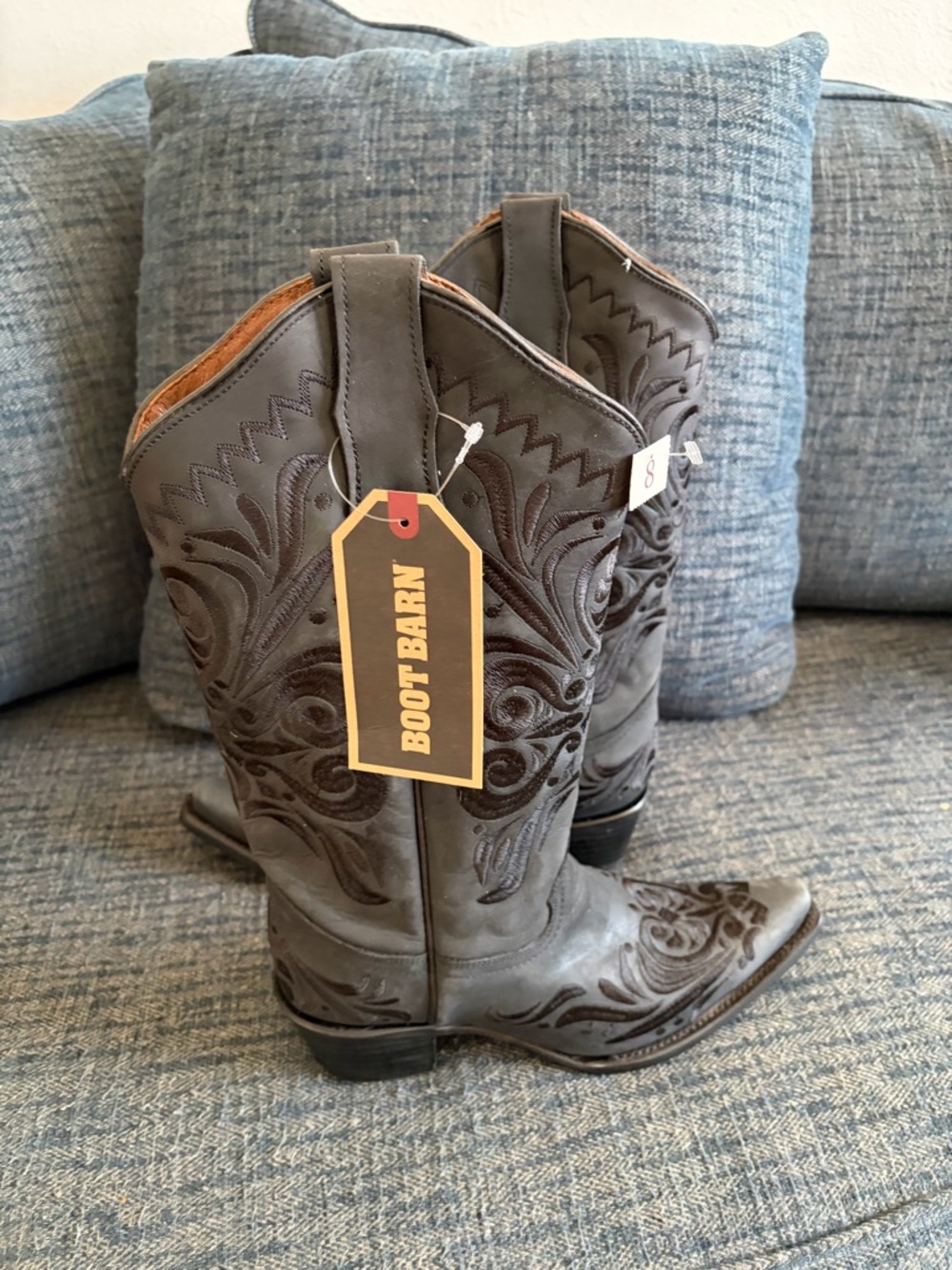 Boot Barn Women's Gray Embroidered Western Boots